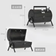 【YU Living 信歐傢居】北歐工業風 鐵製煙囪式立體燒烤 悶烤爐 烤肉爐(黑色)