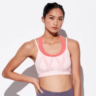 【Mollifix 瑪莉菲絲】A++雙層包覆運動BRA、瑜珈服、無鋼圈、運動內衣(粉+橘)