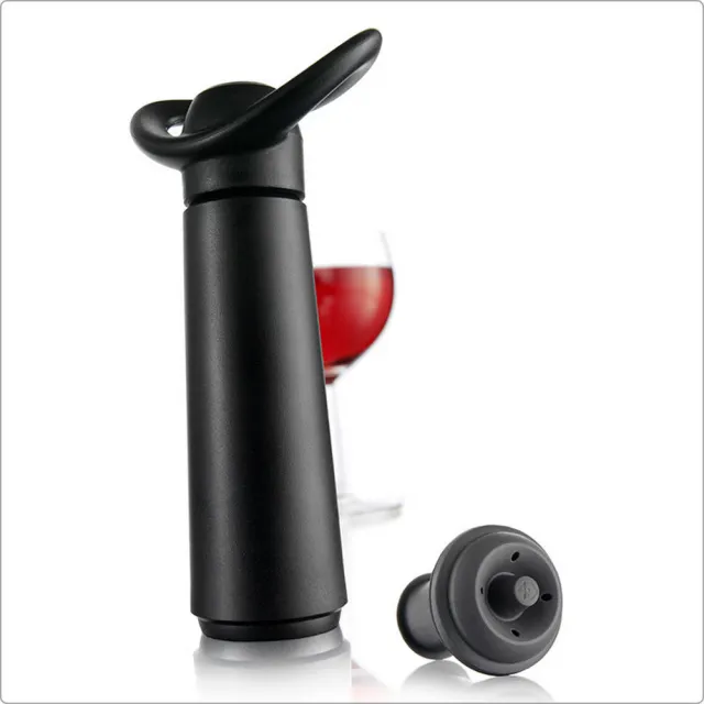 【VACU VIN】荷蘭 抽真空器+瓶塞 黑 / 紅酒塞 真空瓶塞 保鮮瓶塞 葡萄酒塞