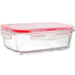 【IBILI】長形玻璃密封盒 紅850ml(環保餐盒 保鮮盒 午餐盒 飯盒)