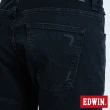 【EDWIN】男裝 503 修身微破小直筒褲(黑色)