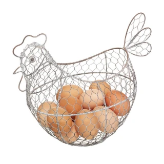 【KitchenCraft】復古造型雞蛋籃 公雞(冰箱收納盒 蔬果收納盒 分層分格)