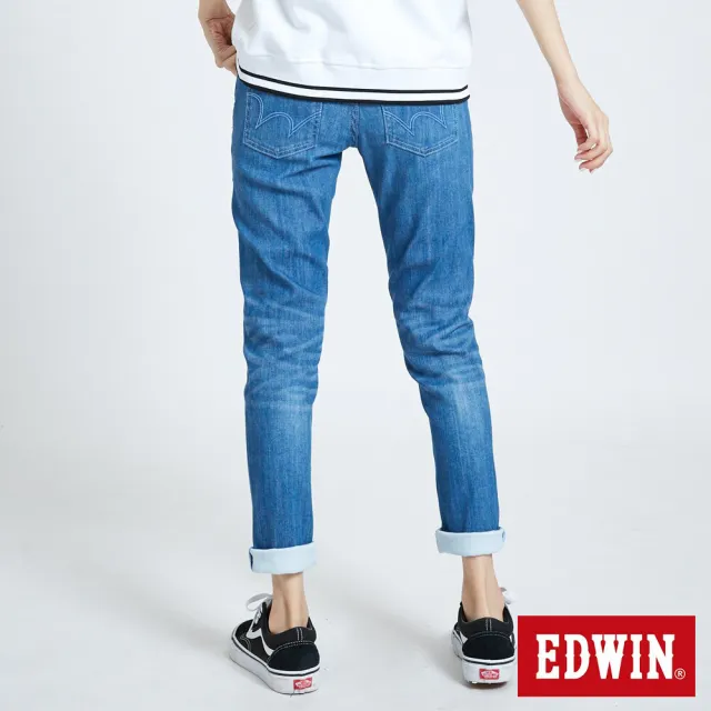 【EDWIN】女裝 MISS EDGE涼感AB牛仔褲(石洗藍)