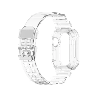 【Morbido蒙彼多】Apple Watch 42/44mm 經典透明 一體成型運動錶帶