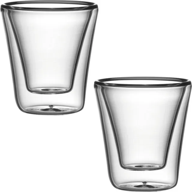 【TESCOMA】歐洲 雙層玻璃濃縮咖啡杯2入 70ml / 雙層隔熱杯 義式咖啡杯 午茶杯
