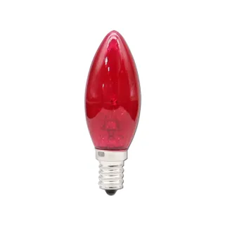 【朝日光電】9LED小尖燈泡E12紅光-2入(LED燈泡)