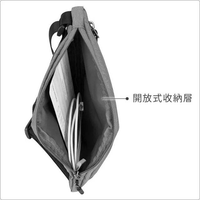 【Travelon】美國 輕便防盜斜背包 灰 / 側背包 斜背包 防盜包 女包 RFID
