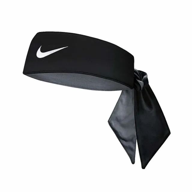 【NIKE 耐吉】頭巾 Tennis Headband 男女款 頭帶 運動休閒 可調頭圍 網球 吸汗 黑 白(NTN0001-0OS)