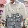 【BBHONEY】公主風蕾絲花邊質珠蝴蝶結雪紡襯衫(網美必備款)