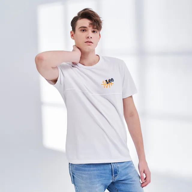 【Lee 官方旗艦】男裝 短袖T恤 / 胸前小LOGO 經典白 標準版型 / 101+ 系列(LL210151K14)