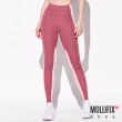 【Mollifix 瑪莉菲絲】環保拼接修飾動塑褲、瑜珈服、Legging(乾燥玫瑰)