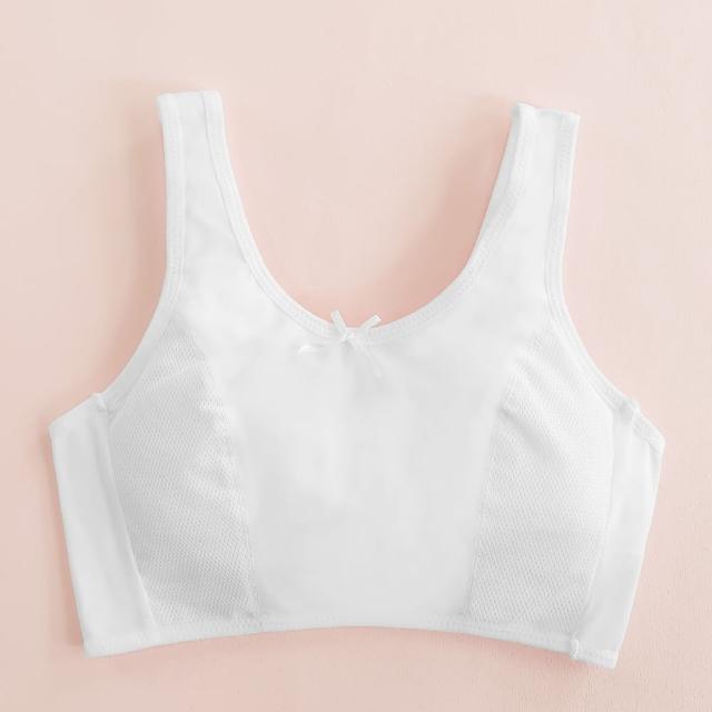 【Clany 可蘭霓】台灣製 透氣無鋼圈無痕涼感背心S-2XLQ胸衣 學生內衣 少女 成長型(6988-22 純淨白)