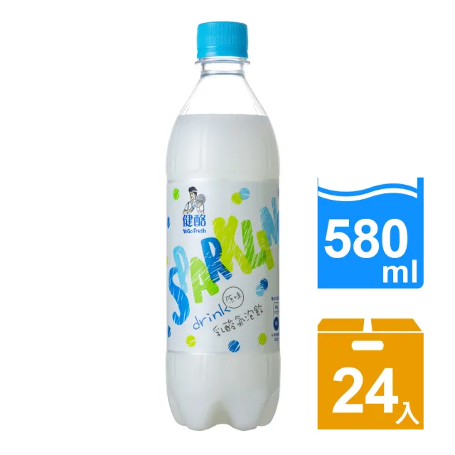 【金車/伯朗】健酪乳酸氣泡飲料580mlx24入/箱(TQF微笑標章)