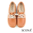 【SCONA 蘇格南】SCONA 蘇格南 全真皮 舒適休閒帆船鞋(橘色 7356-3)