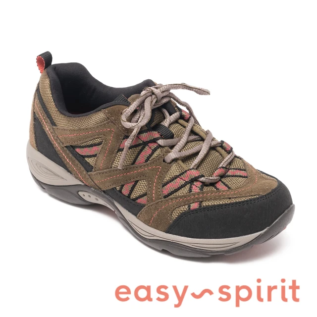 【Easy Spirit】EXPLOREMAP 拼色麂皮綁帶機能運動鞋(橄欖綠)