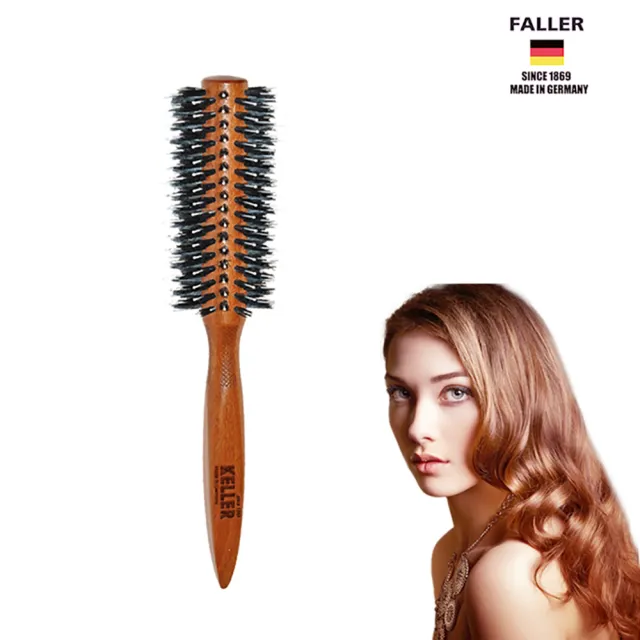 【FALLER 芙樂】德國製櫸木黑豚鬃圓珠熱塑梳捲髮梳54MM(捲髮梳/梳頭造型美容/10週年慶)（其他規格）