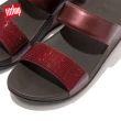 【FitFlop】LULU CRYSTAL EMBELLISHED SLIDES 經典水鑽雙帶涼鞋-女(暗紅色)