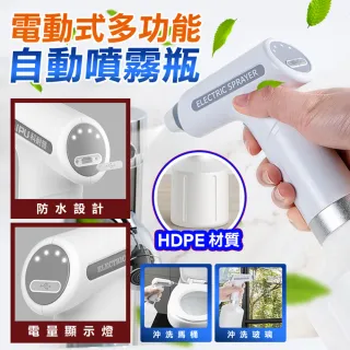【ROYAL LIFE】電動式多功能自動噴霧瓶-2入組(900ml超大容量 酒精 次氯酸 消毒水均適用)