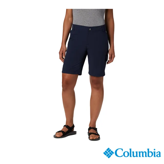 【Columbia 哥倫比亞 官方旗艦】女款-UPF50快排短褲-深藍(UAL26690NY / 排汗.防曬.短褲)