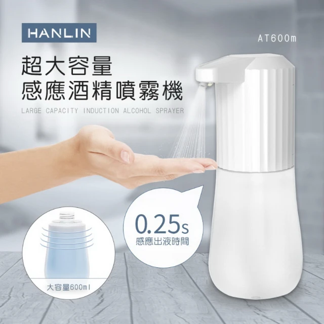 【HANLIN】HANLIN-AT600m 超大容量感應酒精噴霧機(#免接觸 #免安裝 #消毒 #清潔)
