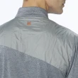 【Lynx Golf】男款吸濕排汗異材質剪接右肩Lynx字樣造型設計長袖立領POLO衫/高爾夫球衫(灰色)