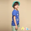 【Azio Kids 美國派】男童 上衣 可愛鱷魚印花短袖上衣T恤(藍)