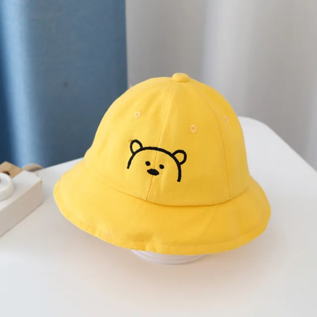【Emi 艾迷】兒童防曬兼防疫 可愛小熊 遮陽帽 2-5歲(面罩可拆卸)
