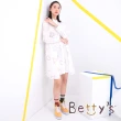 【betty’s 貝蒂思】幾何印花立領長版襯衫(白色)