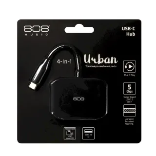 【808 Audio】Urban 四合一TypeC HUB集線器(USB3.2/USB2.0/SD卡/MicroSD卡)
