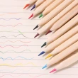 【芬菲文創】12色原木色桶裝彩色鉛筆 六角桿環保色彩筆(長款2組)