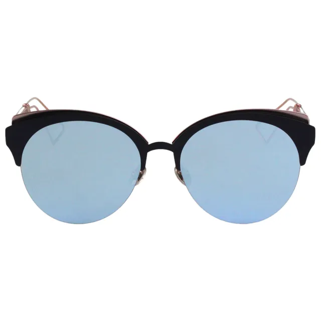【Dior 迪奧】水銀面 太陽眼鏡(黑+玫瑰金)