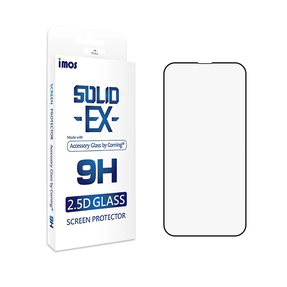 【iMos】iPhone 14 Plus/13 Pro Max 6.7吋 9H康寧滿版黑邊玻璃螢幕保護貼(AGbC)