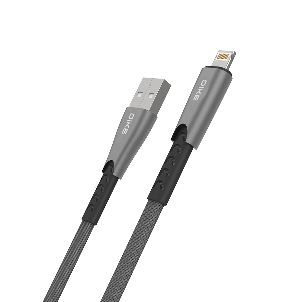 【DIKE】USB to Lightning+MicroUSB 2.2M 雙系統兩用鋅合金橢圓編織快充線(DLD522GY)