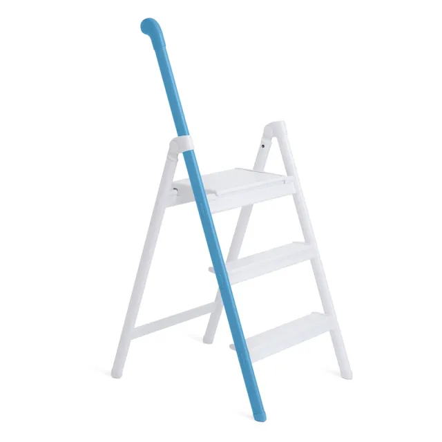【Hasegawa 長谷川】Handle Step系列居家質感扶手鋁梯/可當椅子 日本設計 特製鋁輕量好收納(SS-3BL 藍色)