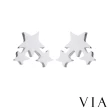 【VIA】白鋼耳釘 白鋼耳環 星星耳釘 星空耳釘/星空系列 三顆星星造型白鋼耳釘(鋼色)
