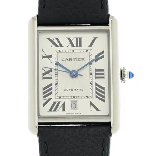 【Cartier 卡地亞】TANK MUST新經典皮帶大型腕錶x41mmx31m超m(WSTA0040)