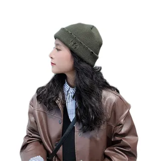 【OT SHOP】素色針織毛線帽 C2110(秋冬保暖 破洞頹廢風 毛帽)
