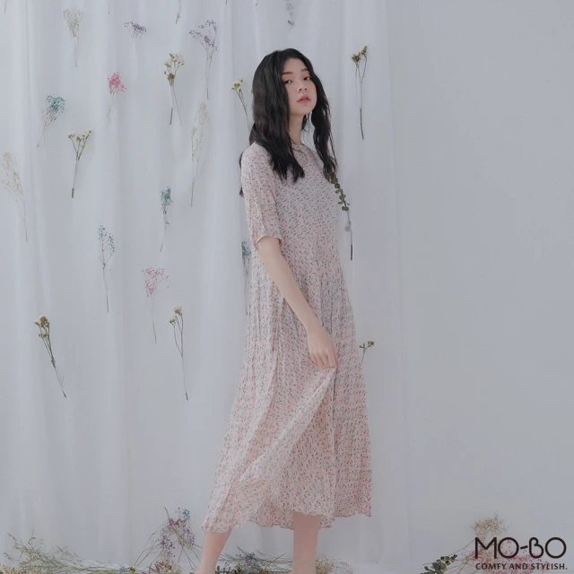 【MO-BO】和諧美感花卉長洋裝(洋裝)