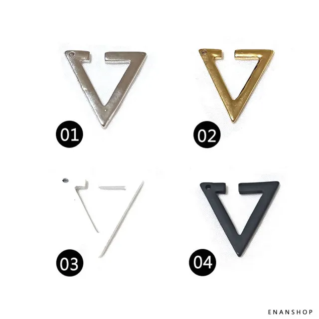 【ENANSHOP 惡南宅急店】三角星星耳骨夾2入組 多款任選 耳環 夾式耳環 無耳洞 耳夾-0149D