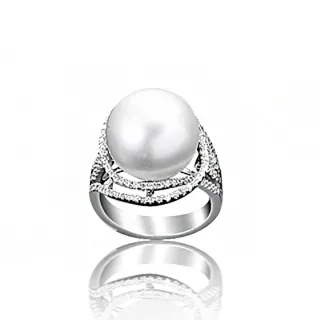 【蕾帝兒珠寶】-完美純白深海貝珠戒指