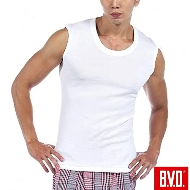 【BVD】舒適美國棉型男寬肩背心(4件組白色)