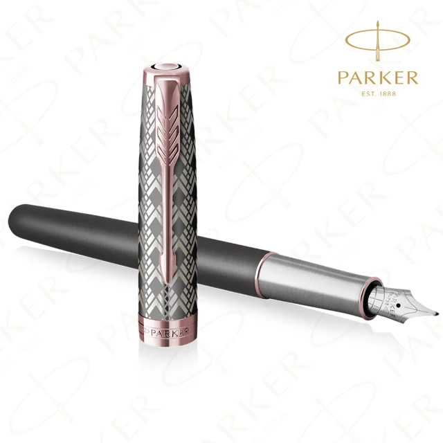 PARKER 《派克 卓爾致臻 18K F尖 墨灰鋼筆》買就送派克鋼筆墨水！