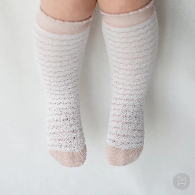 【Happy Prince】Perla條紋輕薄透氣嬰兒童及膝襪(網眼寶寶襪半統襪長襪)
