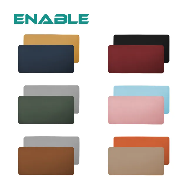 【ENABLE】雙色皮革 大尺寸 辦公桌墊/滑鼠墊/餐墊(30x60cm/防水抗污/辦公桌墊/滑鼠墊/餐墊)