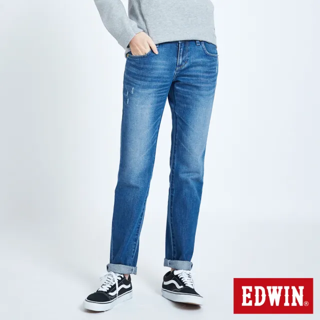 【EDWIN】女裝 MISS 503小AB男友牛仔褲(石洗藍)