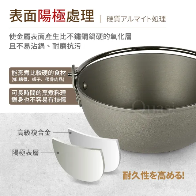 【Quasi】極上鑄造萬用提式小火鍋22cm/1500ml/1~2人用(台灣製)