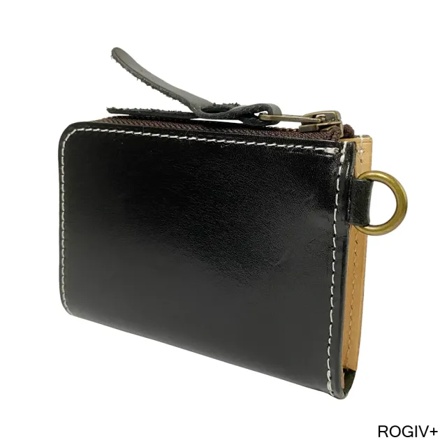 【ROGIV+】哈雷植鞣皮L型皮革短夾 卡包 零錢包 中性錢包 R1019(皮革短夾/錢包/零錢包)