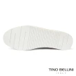 【TINO BELLINI 貝里尼】男款 牛皮草編拼接簡約百搭休閒鞋H4T0007-0(灰)