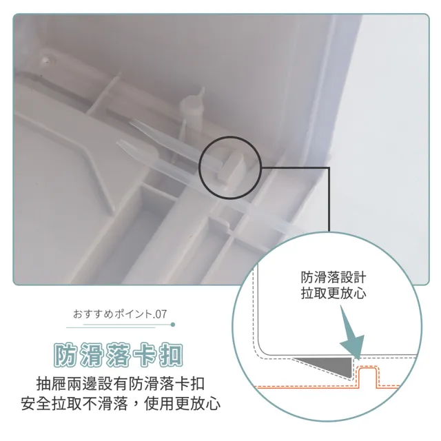 【FL 生活+】加長加大款-抽屜安全卡扣耐重可疊加收納箱-62公升(超值2入組)