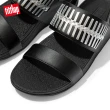 【FitFlop】LULU WRAPPED WEAVE BACK-STRAP SANDALS 金屬色編織造型後帶涼鞋-女(黑色)